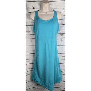Toad & Co Turquoise Knit Dress M Shelf Bra Racer Back Womens Hiking Athletic
